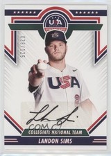 2022 Panini USA Baseball Stars & Stripes Black Ink 36/125 Landon Sims Auto 0w3