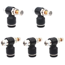 5 Pack 6mm Tube OD x 1/8 Male Thread Pneumatic Push to Connect Air Flow Control
