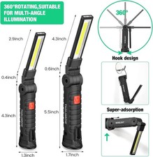 Rechargeable LED COB Work Light Mechanic Flashlight Lamp Magnetic Base Bright