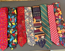 Lot of 8 Neckties Men's Ties Various Brands Colorful FUN Bundle VGC Sooooo Coool