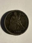 1891 Seated Liberty Dime Nice Grade