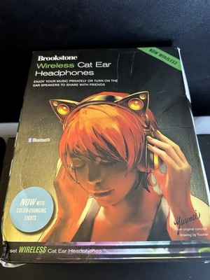Brookstone Wireless Cat Ear Headphones -Excellent Condition