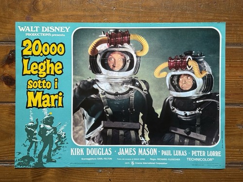 Vintage 1955 DISNEY 20,000 Leagues Under The Sea Original ITALY Movie Poster