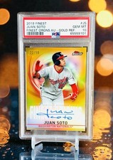 Juan Soto Gold Auto Refractor #22/50 PSA 10 Jersey 1/1 match 2019 1st Finest 🔥
