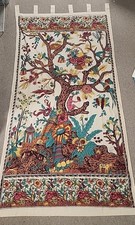 Tree of Life Tab Top Curtain Panel 44"x88" Cotton Drape India Arts Jungle Forest