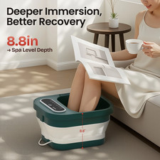 Collapsible Foot Spa with Massager and Heat Bubbles Vibration 3 in 1, Foot Sp...