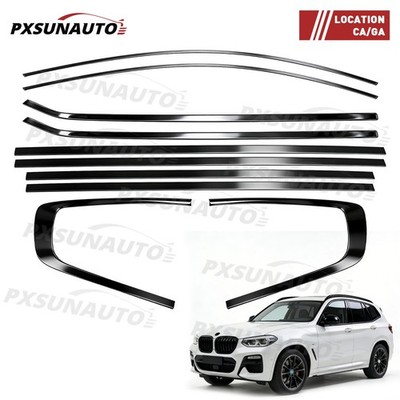 Window Molding Frame Cover Trim Strips Black Steel For BMW X3 G01 2018-2024
