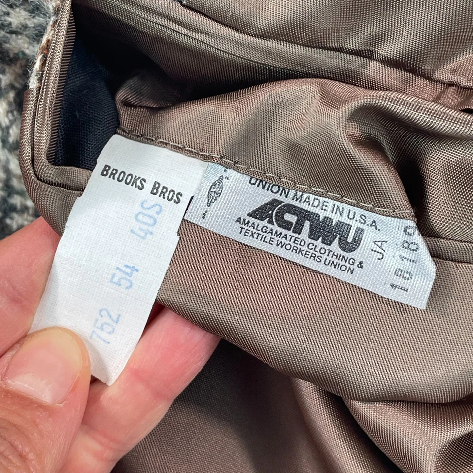 Abrigo Deportivo Brooks Brothers 40S Marrón Tweed Cuadros Glen Años 80 De Colección 100% Lana Hecho en EE. UU. Foto 3 de 4