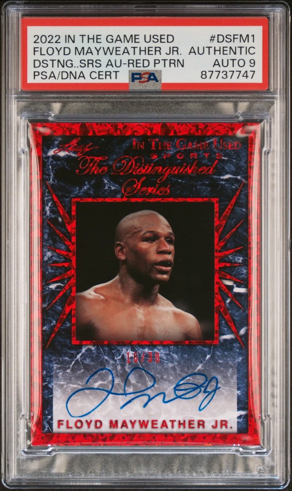 2022 RED PATTERN #DSFM1 FLOYD MAYWEATHER JR. 16/30 PSA AUTHENTIC AUTO 9 view 1