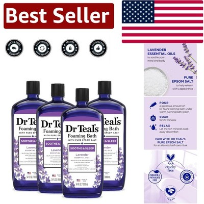 Lavender-Infused Foaming Bath with Epsom Salt - 4 Pack of 34 fl oz Bottles