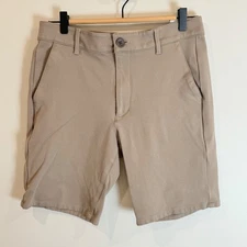 TRUE CLASSIC Mens Chino Stretch Shorts Tan Size 31 Casual Golf Everyday