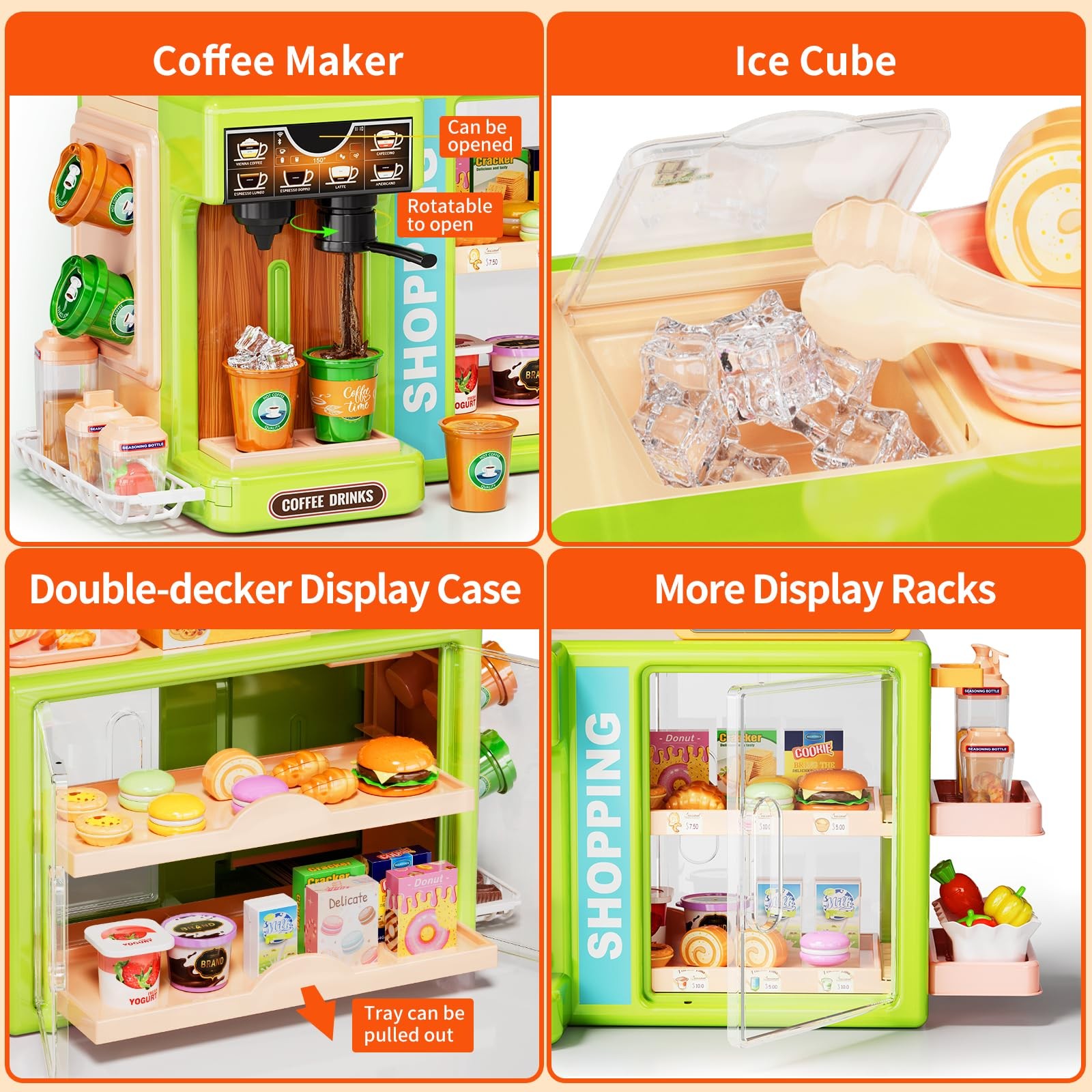 как выглядит Grocery Playset with Realistic Cash Register Toy, Scanner, Play Food, Coffee ... фото