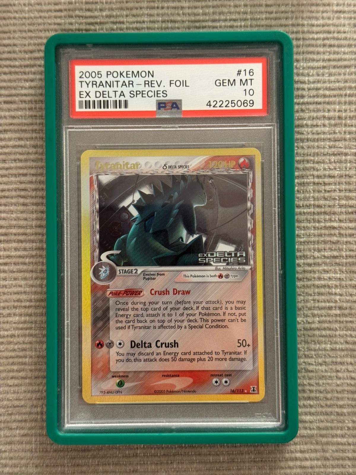 Tyranitar Reverse Foil 2005 Pokemon EX Delta Species PSA 10 Gem Mint