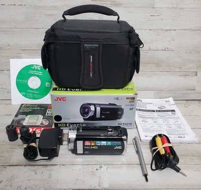 JVC GZ-EX210BU Everio Digital Camcorder Black Metallic Silver Sparkle W Extra