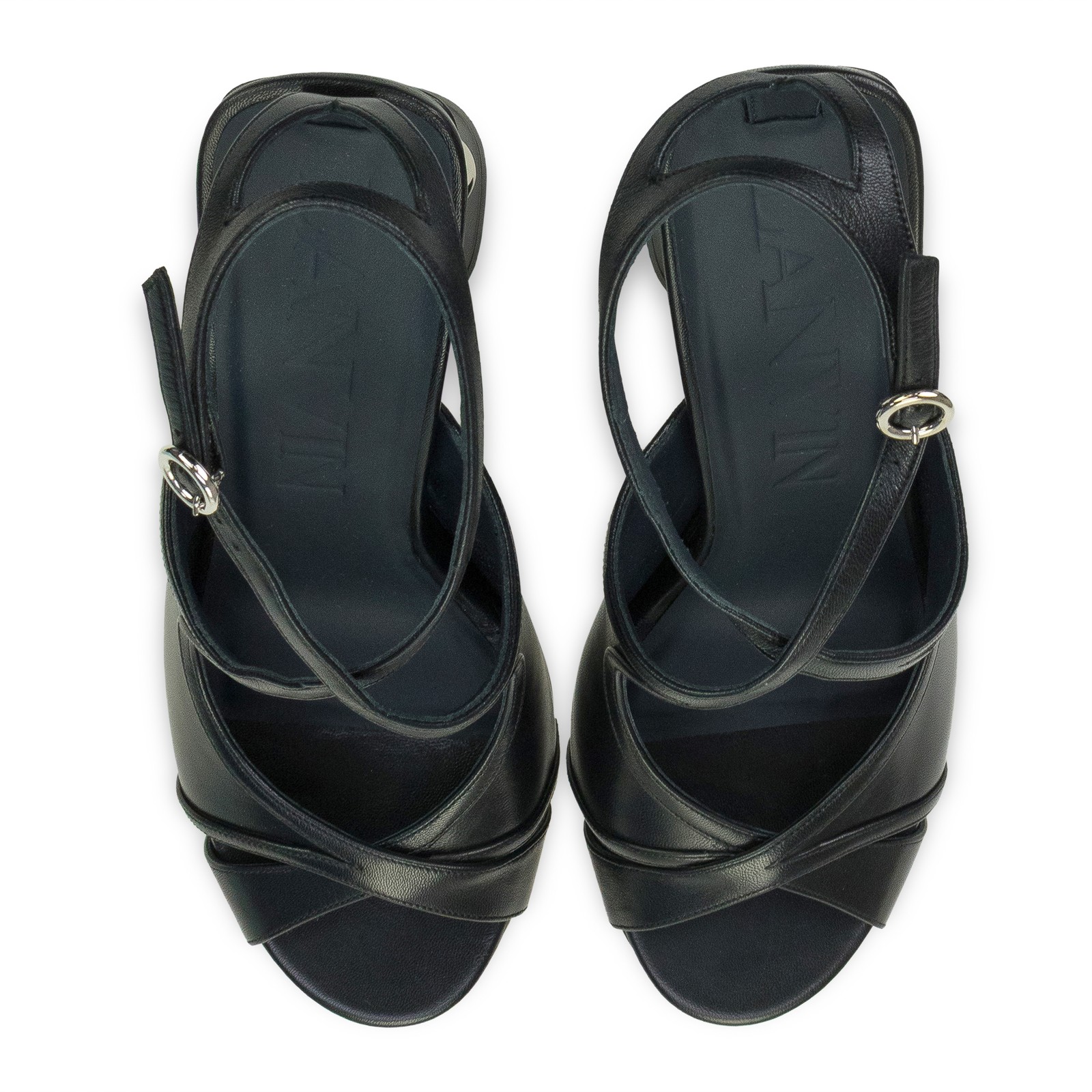 NIB LANVIN BLACK SMILE 105 PLATFORM SANDALS HEELS SIZE 40 $2145