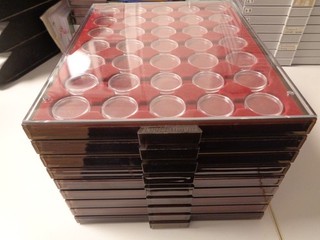 9 Stück LEUCHTTURM Münzboxen für hunderte Münzen z.B. 5 10 DM