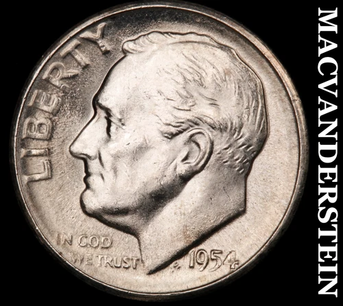 1954-S Roosevelt Dime- Silver- Choice Gem Brilliant Uncirculated Luster #J3338