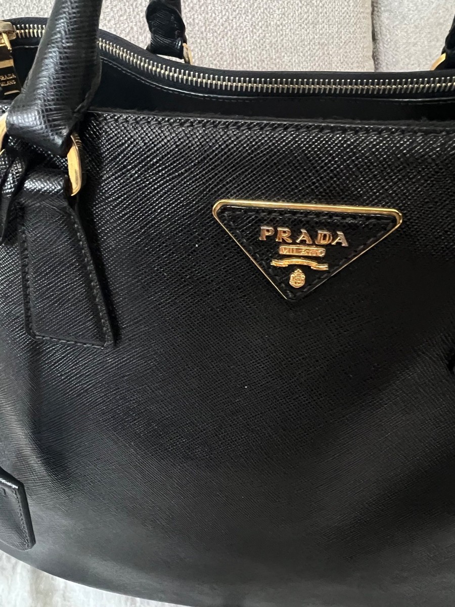 Prada Double Zip Lux Saffiano Leather Large Made in Italy Tote | eBay