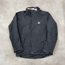 Adidas Rain Jacket Mens Medium ClimaProof Outdoor Hiking Coat, Black