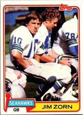 1981 Topps Jim Zorn  125 Seattle Seahawks