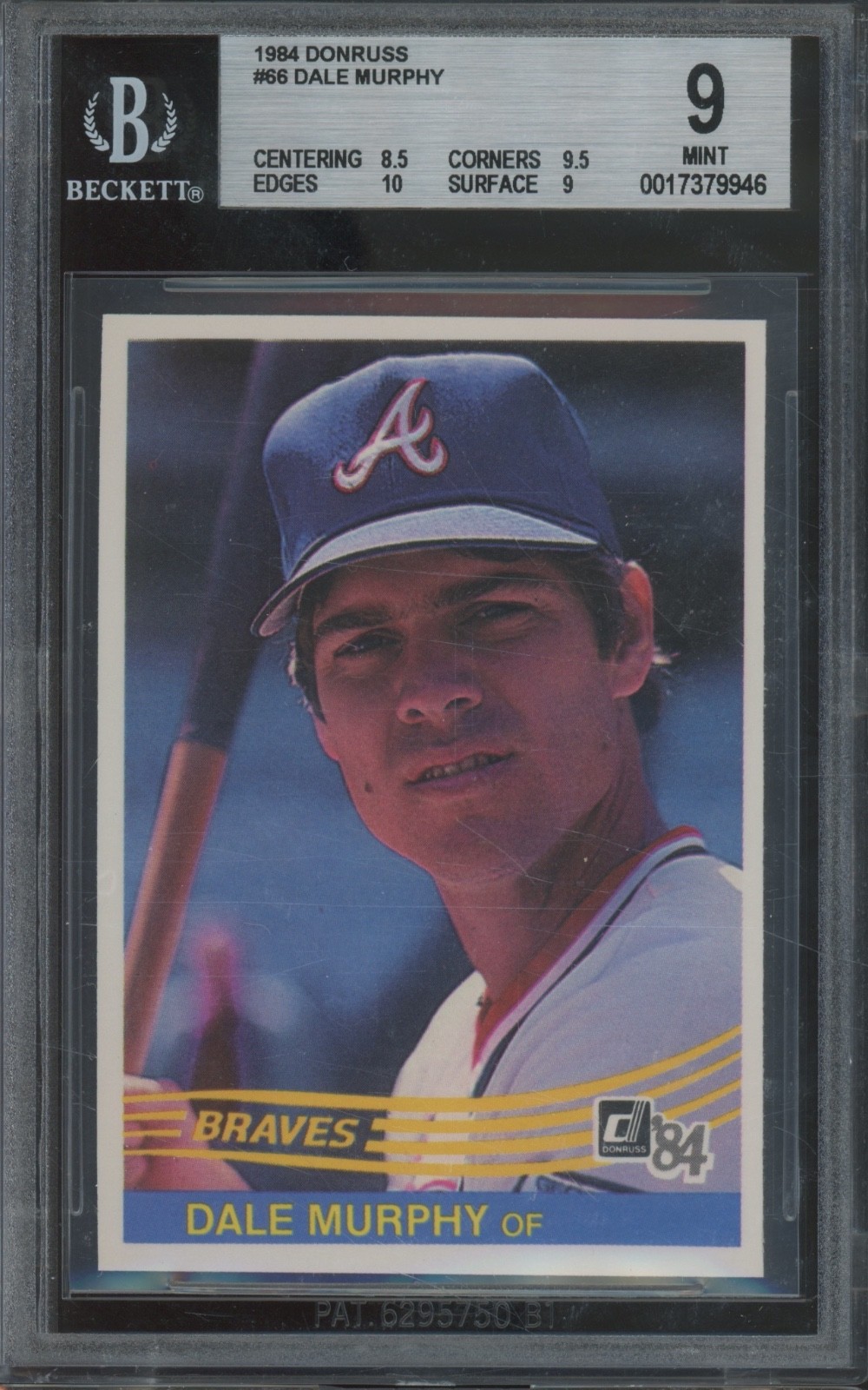 1984 Donruss Baseball #66 Dale Murphy Mint BGS 9