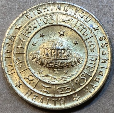 1930s Astrology PISCES Zodiac Ushers Venice California Good Luck Coin Token
