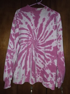 Ladies Pink& White Tie Dye Long Sleeve Sweat Shirt. Size Small. See Note Details