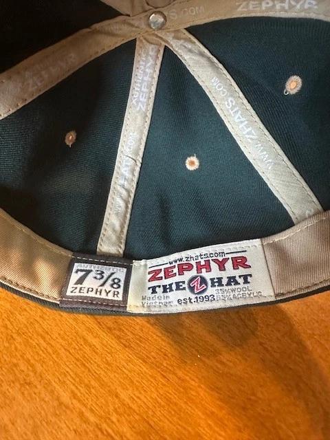 Colorado State University Rams Zephyr Fitted 7 3/8 Hat Cap Wool Blend NCAA Green - Image 4 of 4