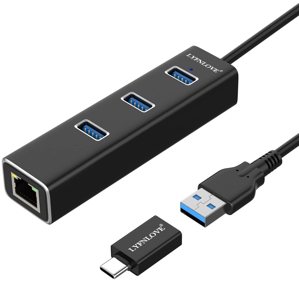 USB Hub 3.0 with Ethernet Multi USB Port USB Hub Splitter for Laptop Multiple...