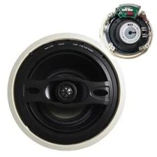 White 2-Way 6.5" 120 Watt 6 Ohms In-Ceiling Tilted Home Speaker (pair)
