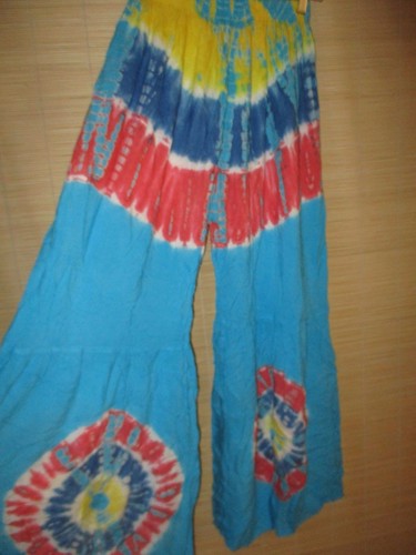 Tie Dye BOHO frill Flare FESTIVAL Byron Bay rayon pants ( choose color) sz 8-12 - Picture 13 of 16