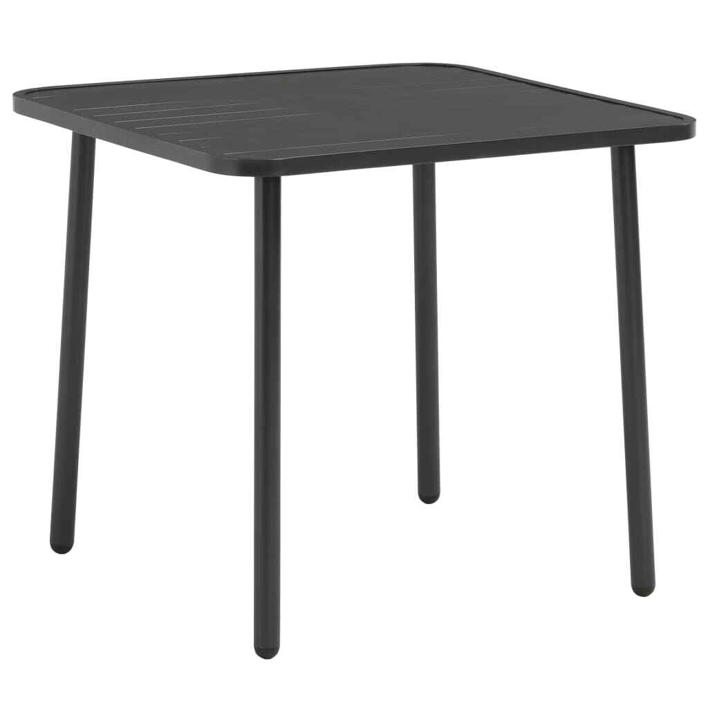 VidaXL Outdoor-Esstisch Stahl 80x80x72cm Dunkle Größe Schrägstriche Patio Möbel VidaXL Outdoor-Esstisch Stahl 80x80x72cm Dunkle Größe Schrägstriche Patio Möbel