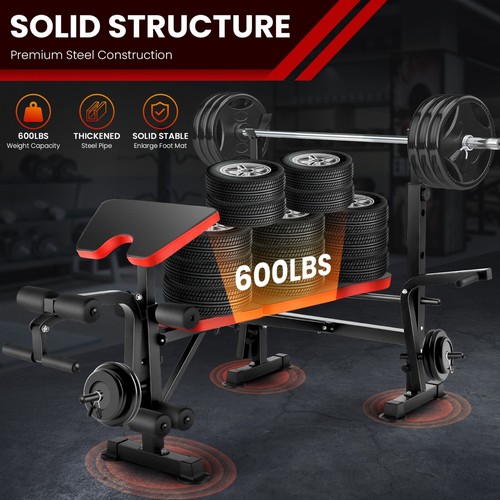 600lb Adjustable Weight Bench Bench Press Olympic for Home Gym Full Body Workout - Picture 41 of 42