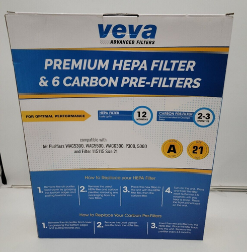 Veva Advanced Filters Premium True Hepa & 6 Filter Pre-Filter Type A Size 21 - Picture 2 of 3