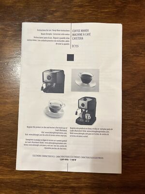 DeLonghi Espresso EC-155 Instructions Manual