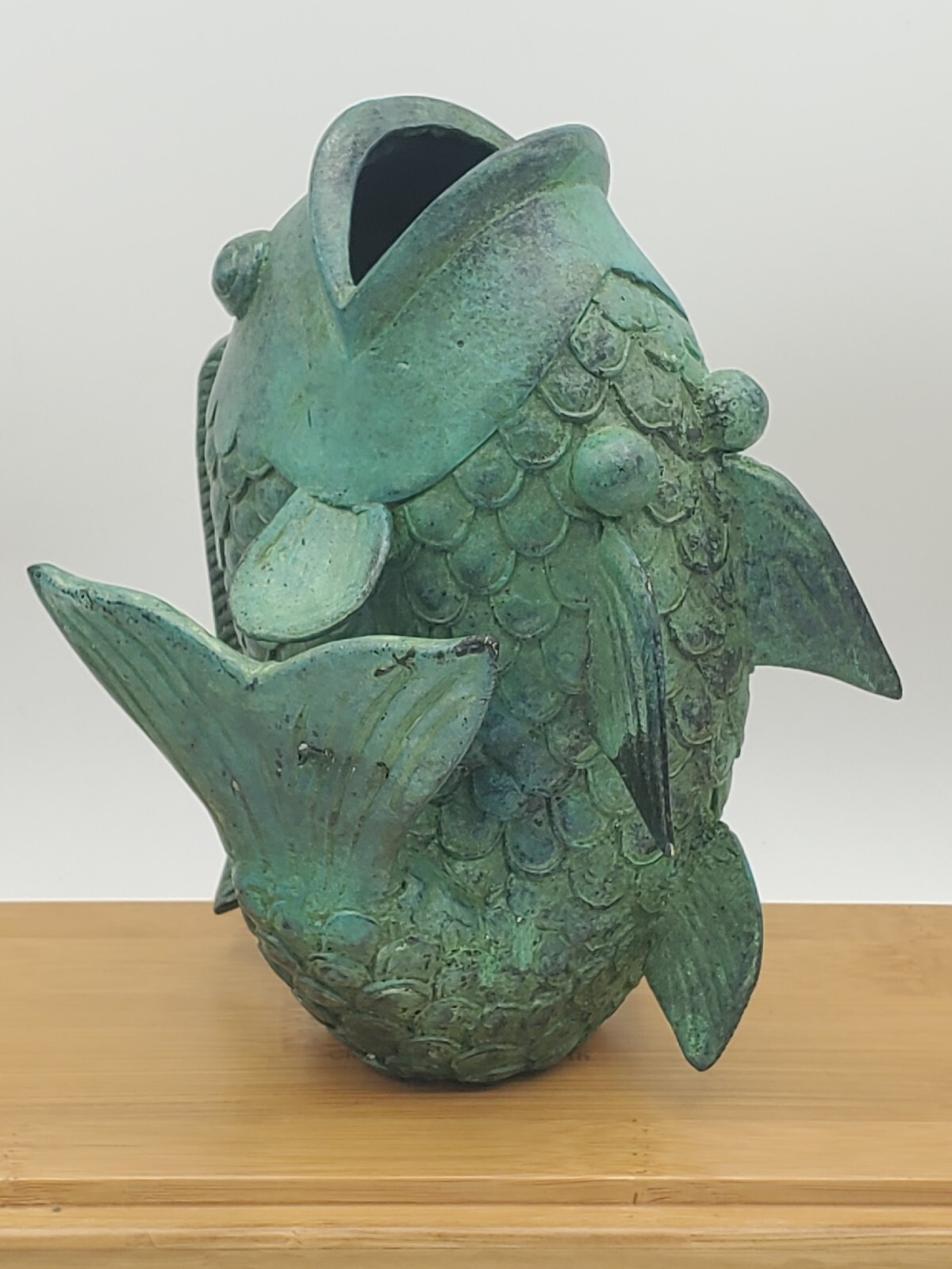 Vtg Bronze Koi Fish Sculpture Vase , Multiple Positions Artististicly Unique eBay