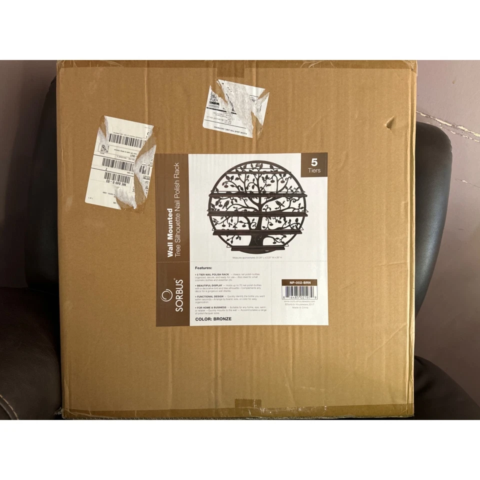 Esmalte de uñas Sorbus montado en la pared árbol silueta aceite esencial estante 5 niveles Organi Foto 3 de 4