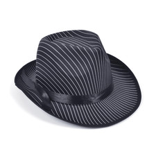 Adults Trilby Hat 1920s Gangster Pin Striped Fancy Dress Costume Party Accessory