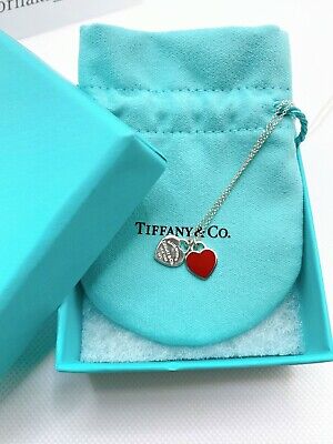 Tiffany & Co Red Enamel Love You Large Heart 24in Pendant Necklace Sterling  925 | eBay