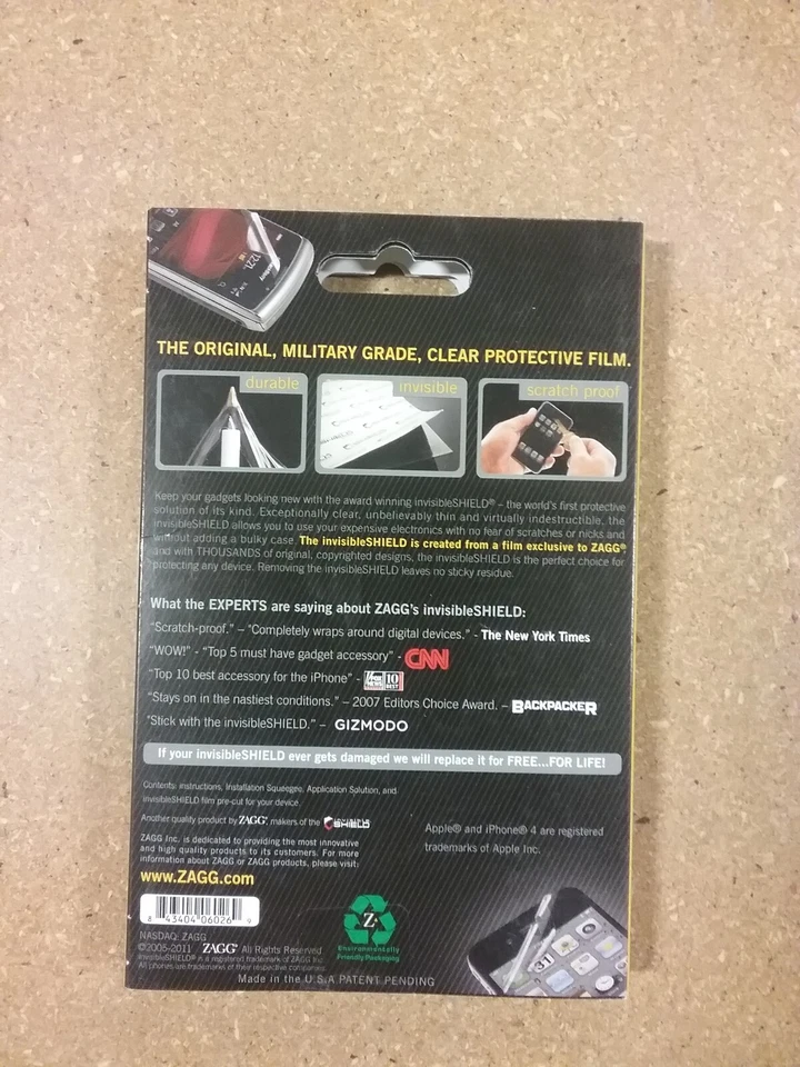 Zagg InvisibleShield Screen Protector for Apple iPhone 4 and 4S Devices - Image 2 of 2