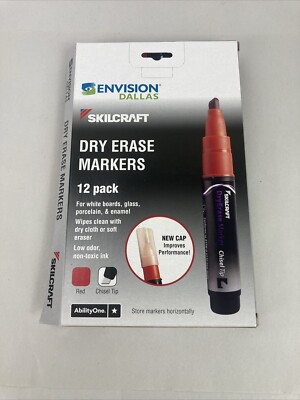 ABILITY ONE 7520-01-510-5661 Dry Erase Markers,Chisel, 12 Pack
