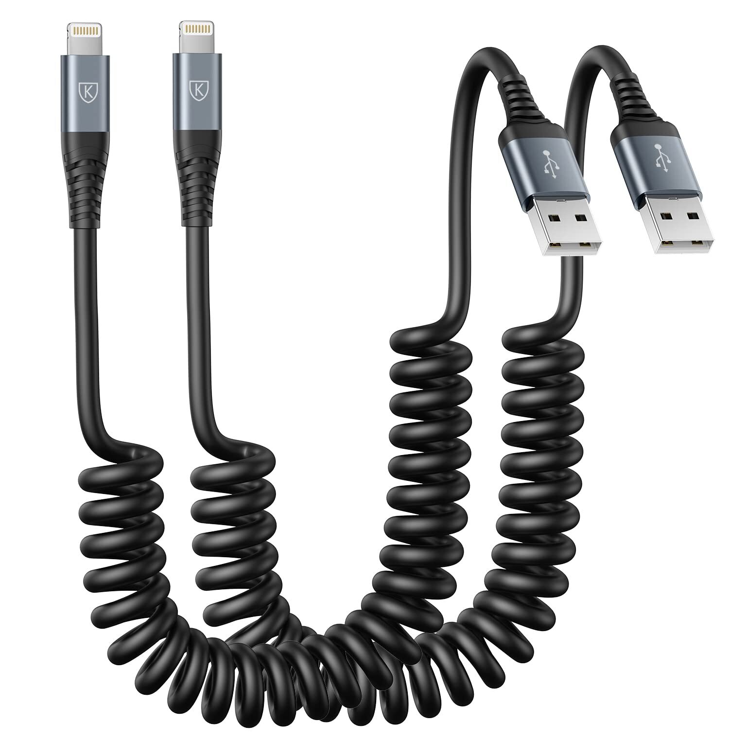 Iphone Charger Cable 6ft For Car Coiled Lightning Cable apple Mfi Certified 2-image