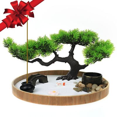 #ad #ad Japanese Zen Garden For Desk Zen Garden Sand Kit Artificial Bonsai Tree Rakes amp; $52.54
