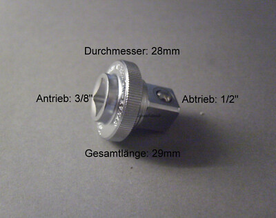 Koken Aus der Sonderserie Z  Steck-Adapter 3/8'' auf 1/2'' mit Rändel-Drehscheibe 
