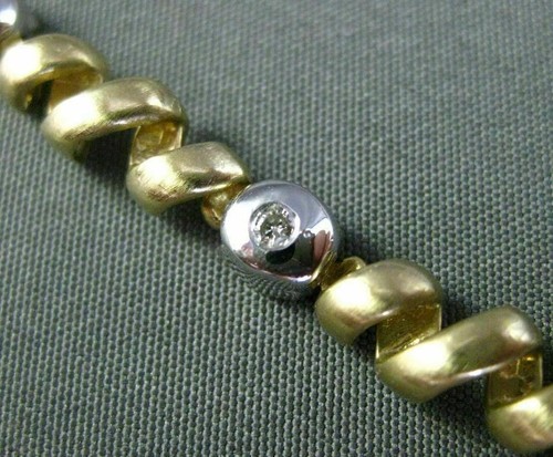ESTATE .42CT DIAMOND 14KT WHITE & YELLOW GOLD ETOILE MULTI WAVE TENNIS BRACELET - Picture 9 of 12