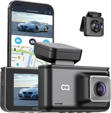 2.5K Dual Dash Cam Front Rear Car Camera 3” IPS Screen with Wireless APP GPS WD