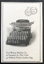 Yost Writing Machine BEAUTIFUL WORK NY/London Vtg Typewriter #4 c1890s Print Ad thumbnail