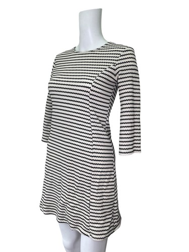 MISS SELFRIDGE Fit & Flare Dress Size XS 6 Cream Stripped Stretch Womens EU34 - Picture 7 of 9