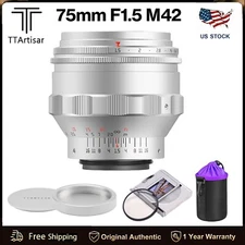 TTArtisan 75mm F1.5 Swirly Bokeh Full Frame Large Aperture Lens for M42 Mount