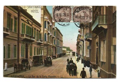 PC ÄGYPTEN, ALEXANDRIA, LA RUE DE LA PORTE ROSSETTE, alte Postkarte (b35197)